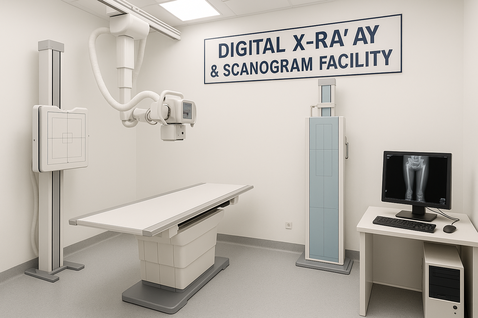 Digital x ray and scanogram facility