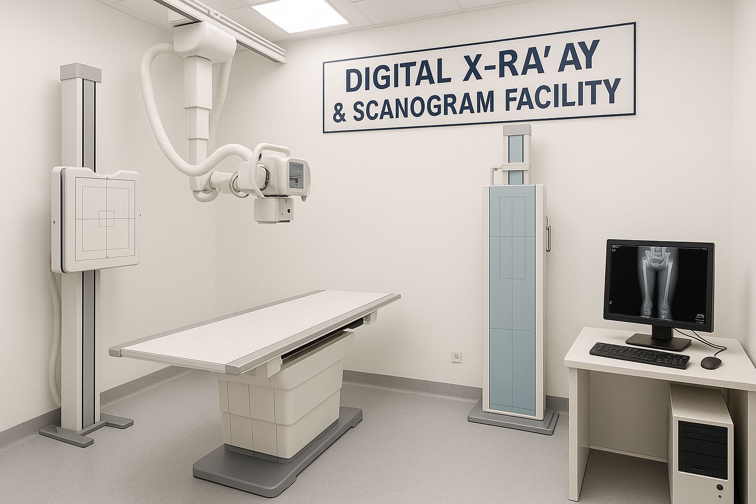 Digital x ray and scanogram facility